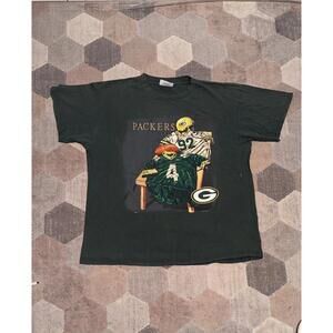 1997 Green Packers T-shirt With Packers Embroidered In Gold